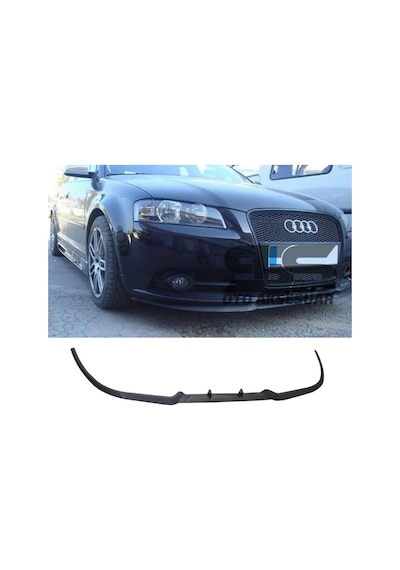 Audi A3 8P 2003-2012 Cupra R Uyumlu Ön Lip Mat Siyah Ön Tampon Lip  (Sts Oto Aksesuar) (01)