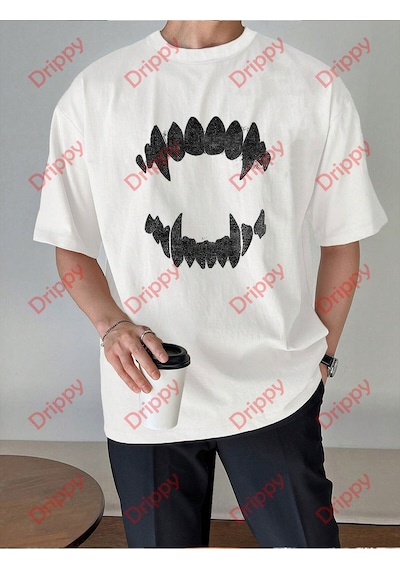 Flood Of Style Unisex Teeth Tshirt Beyaz