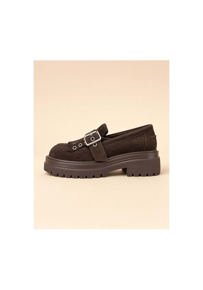 37brandshoes Süet Platform Loafer Kahverengi Kahverengi