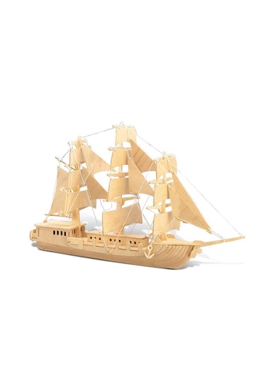 3D Ahşap Maket Puzzle Avrupa Yelkenli Teknesi 76 Parça Maket Gemi