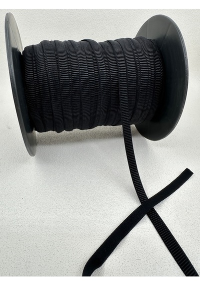 1 Cm Çizgili Grogren Lastik-5 Metre-siyah