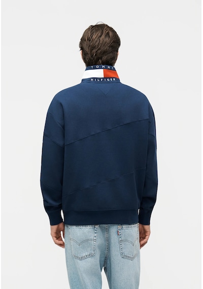Tommy Hilfiger Yarım Fermuar Dik Yaka Sweatshirt Lacivert