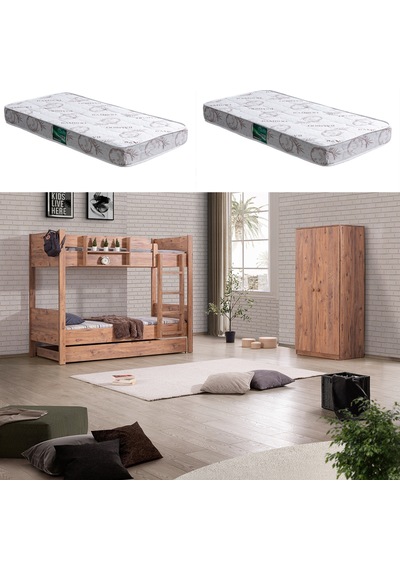 Ranza, Asya Yavrulu Ranza - Ceviz 2 Adet Comfort Yatak 90 X 190 CM