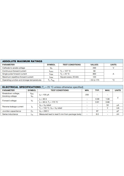 Vs-60apu02-n3 Soft Recovery Dıode 60a, 200v