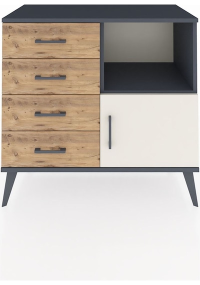 Hyperion Şifonyer Tek Raflı 4 Çekmeceli Tek Kapaklı 88x44x80 Antrasit-aytaşı/çam Aytaşı/çam Hyperion Şifonyer Tek Raflı 4 Çekmeceli Tek Kapaklı 88x44x80 Antrasit-aytaşı/çam Aytaşı/çam