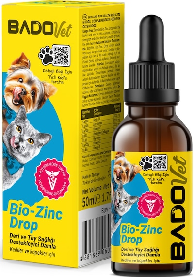 Bado Bio-zinc Drop Kedi Ve Köpekler İçin Deri Ve Tüy  Damla 50 Ml