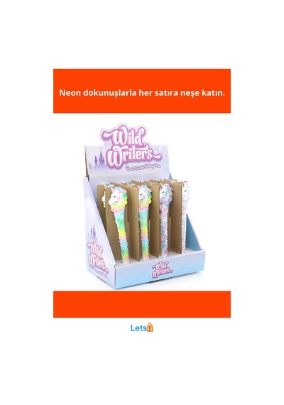 Renkli Unicorn Polyester Tükenmez Kalem Çok Renkli