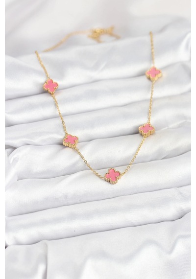 Mey İthalat 316l Çelik Zincir Gold Renk Pembe Baby Boy Yonca Kadın Kolye - Özel Seri Meyeb68c945d6564a91404f0b22f8 altın