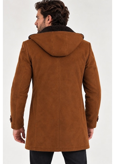 Plt9399 Dewberry Süet Görünümlü Erkek Palto-camel