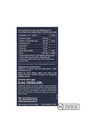 Nutraxin Collagen 3 Adet X 30 Tablet Aromasız