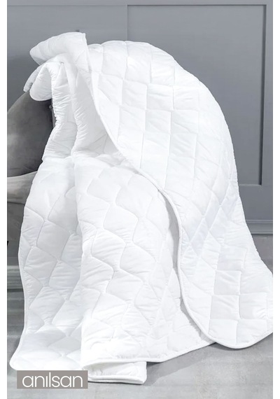 Mikrofiber Çift Kişilik Yorgan, 195x215cm, Beyaz Ev Ve Otel Yorganı, Sade Ve Zarif Beyaz