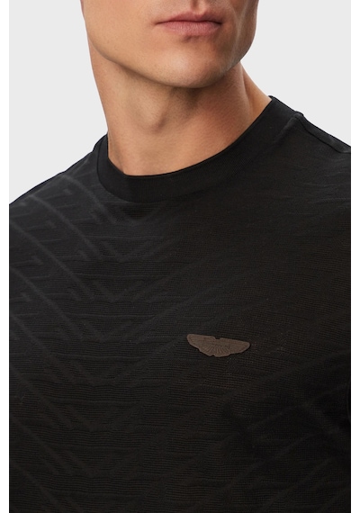 Boss Jakarlı Logolu Regular Fit Bisiklet Yaka T Shirt Erkek T Shirt 50565175 001 Siyah