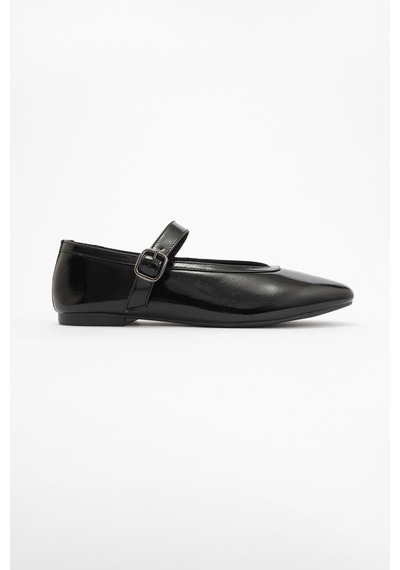 Luvishoes Luvi Shoes Jarret Siyah Rugan Hakiki Deri Kadın Babet Ayakkabı Siyah Rugan