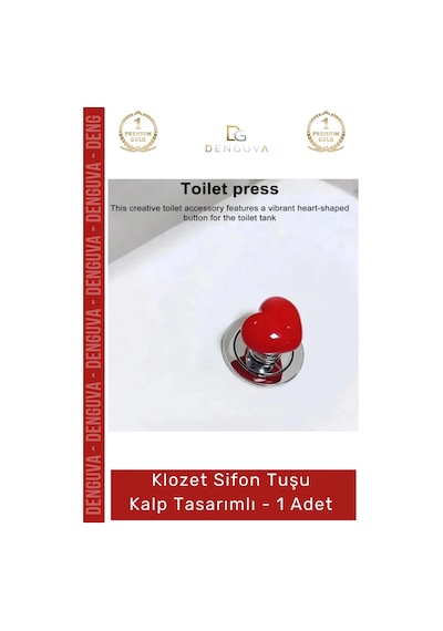 Sifontuşu Estetik Banyo Aksesuarı Modern Dekoratif Pratik Sifon Klozet Sifon Tuşu Kalp Tasarımlı - Çok Renkli