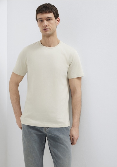 Mavi - Bej Basic Tişört 065574-70144 Bej