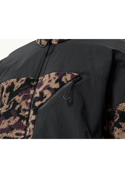 Jack Wolfskin Maarweg Print Jkt Erkek Outdoor Peluş Ceket 1711231-8889 Siyah
