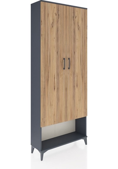 Arges Dolap 5 Raflı 2 Kapaklı 88x30x221 Antrasit-çam Antrasit