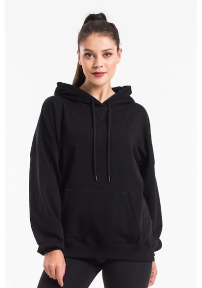 Startmore Caya Kadın Siyah Kapüşonlu Sweatshirt Cy84194 Siyah