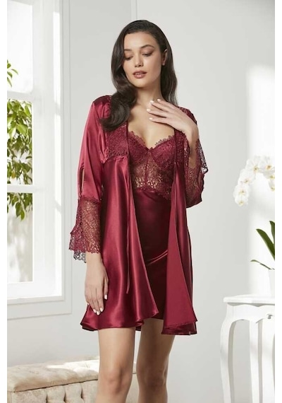 Pierre Cardin 6'lı Kaplı Midi Gecelik Sabahlık Set 6625 001