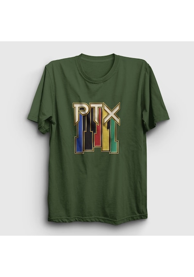 Presmono Unisex Vintage Pentatonix T-shirt Haki