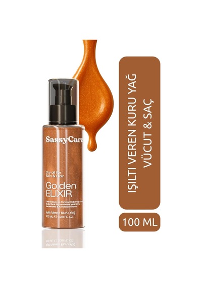 Lexroo Kuru Yağ Golden Elixir Cilt, Saç Ve Vücut İçin Işıltı Veren Besleyici Bakım Yağı 100 Ml