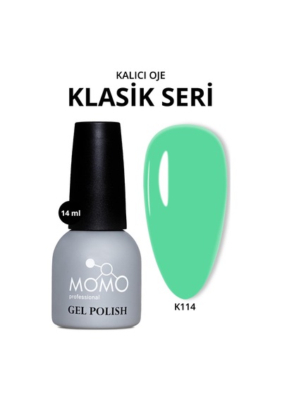 Momo Professional Kalıcı Oje K114 Moda İkonu Yeşili 14 Ml