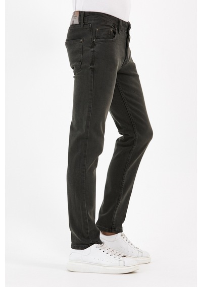Digital Jeans Erkek Slim Fit Dar Kesim Dar Paça Kot Pantolon Haki Açık Gri