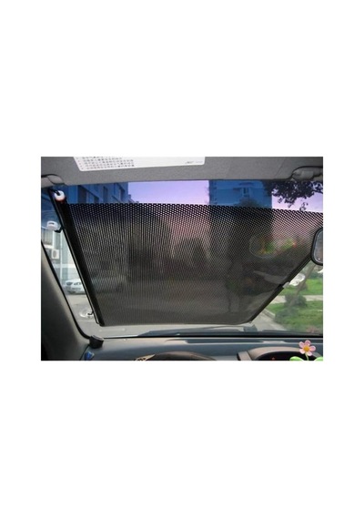 Araç Ön Cam Güneşliği, Otomatik Geri Sarımlı, Katlanabilir, Gözenekli, Vantuzlu 45 X 125 Cm