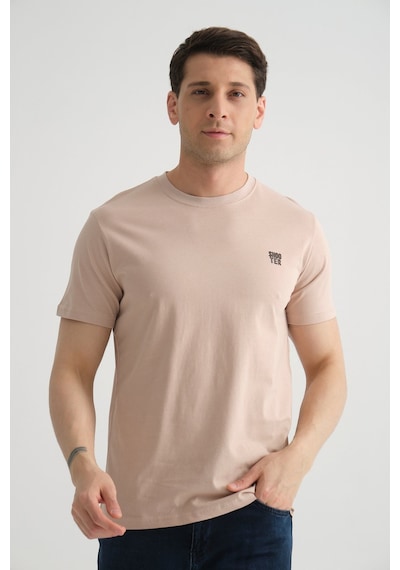 Shooter Sportwear Shooter Erkek Pamuklu Esnek T-shirt Standart Kalıp Minimal Logolu Taş