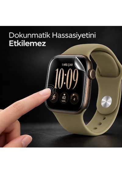 Apple Watch Series 12 42mm İle Uyumlu Ekran Koruyucu Tpu A3582 Şeffaf 2 Adet