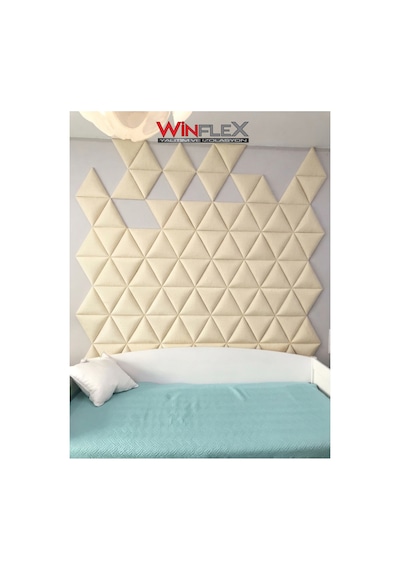 Winflex Üçgen Kumaş Kaplı Akustik Panel 40x50 Cm - 1 Adet Krem