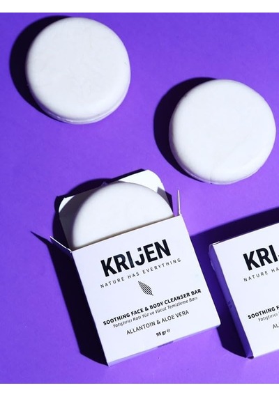 Krijen Has Nemlendirici Etkili Allantoin & Aloe Yüz Ve Vücut Temizleme Barı 95 Gr
