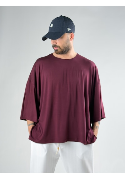 Cocopelli Fakir Kol Bordo Oversize Viscon T-shirt Coc3025