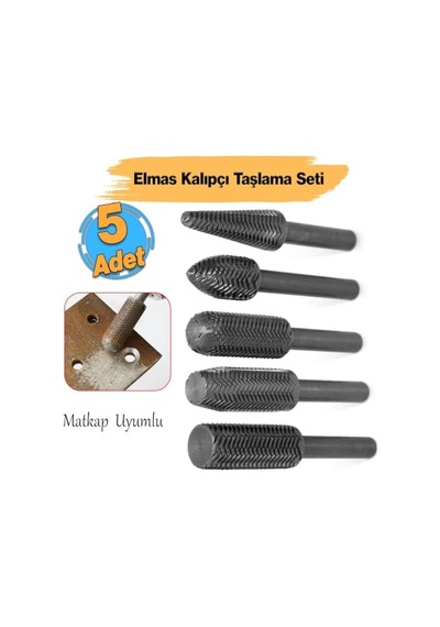 Aee 5 Parça Metal Törpüleme Ve Demir Aşındırma Uç Seti Matkap Uyumlu Döner Törpü Uçları, Ahşap Metal Ve Yumuşak Malzemeler İçin Farklı Şekillerde Freze Ve Aşındırma Seti