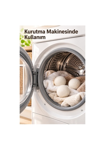 Piev Yünlü Kırışık Önleyici Elektrik Tasarruflu Kurutma Topu Seti 3 Lü Kahverengi