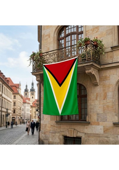 Guyana Bayrağı Premium Raşel Kumaş 150x225 Cm Diğer