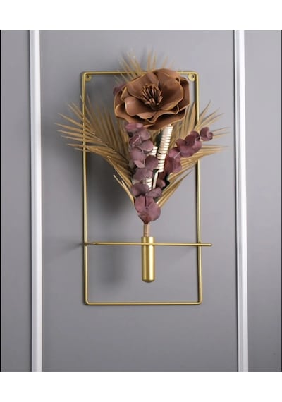 MetaQuartz Aksesuar Büyük Boy 50 75 Cm 3'lü Gold Kristal Set 2li Çiçeklik