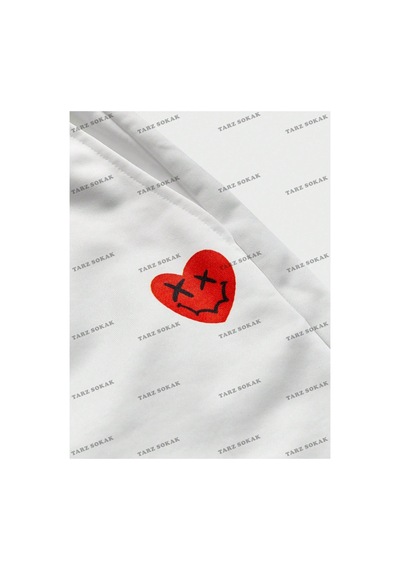 Tarzsokak Y2k Unisex Yaz Şort Bermuda Harajuka Anime Retro Kod-11464 Beyaz