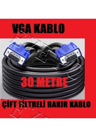 30 Metre Pc Mönitör Arasi Görüntü Aktarim Kablosu Kalin Kaliteli