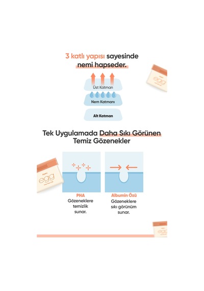 Cilde Aydınlık & Pürüzsüz Görünüm Kazandıran Gözenek Karşıtı Cilt Bakım Pedi A'pıeu Egg Pha Pore Pad 42210060
