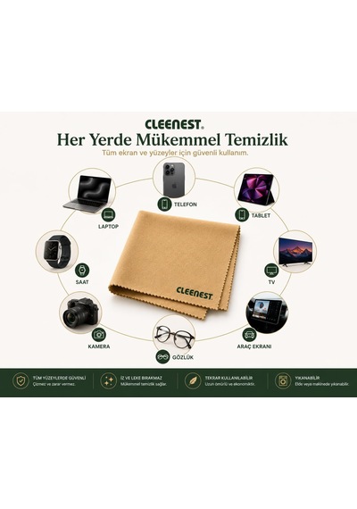 Lexroo Yüksek Kaliteli Kaşmir İpliğinden Üretilmiş Temizleme Bezi, Mikrofiber Malzeme, Ekranlar