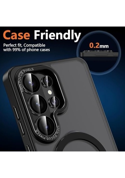 Galaxy S26 Ultra İçin Kolay Kurulum Aparatlı Kamera Lens Koruyucu 9h Temperli Cam Hd Görüntü Darbelere Karşı S26 Ultra Koruyucu Alüminyum Alaşım Çerçeve S26 Ultra Kamera Koruma Siyah