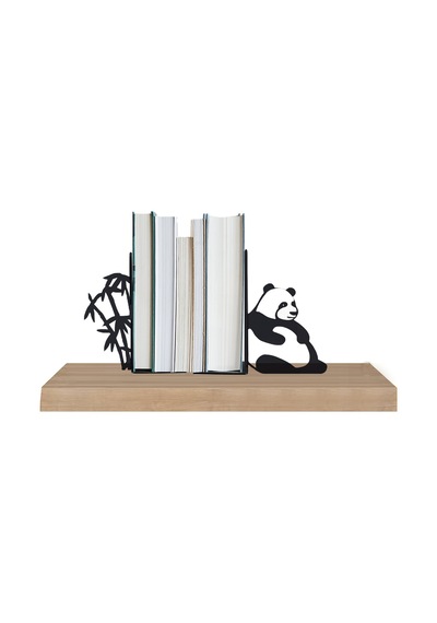 Hobi Demir Sanat Panda Figürlü Dekoratif Metal Kitap Tutucu
