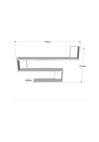 Wall R10 Modern Duvar Rafı Kitaplık Wal10-w Beyaz