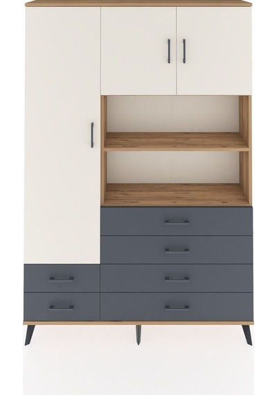 Arges Dolap 8 Raflı 6 Çekmeceli 3 Kapaklı 132x30x195 Çam-aytaşı/antrasit Aytası/antrasıt Arges Dolap 8 Raflı 6 Çekmeceli 3 Kapaklı 132x30x195 Çam-aytaşı/antrasit Aytası/antrasıt