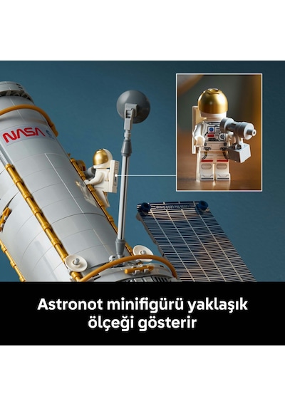 LEGO® Icons Hubble Uzay Teleskobu 11382 - Yetişkinler için Stand ve Bilgi Levhası İçeren Dekoratif Model Yapım Seti (1252 Parça)