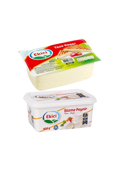 Ekici Kaşar Peyniri 600 Gr + Süzme Peynir 400 Gr 2 Li Set