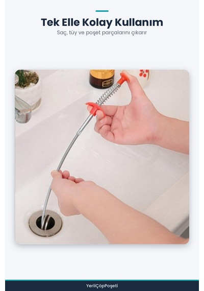 Lavabo Açıcı Tel - 61 Cm Çelik