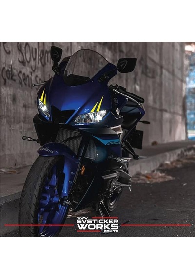 Motor Kaş Sticker Motor Sticker Tüm Motorlara Uyumlu Sağ Sol Göz Sticker Sarı