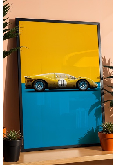 Saturn Ferrari 330 P4 Araba Çerçeveli Tablo Erkek Odası Ve Garaj Dekoru Classic Car Collection